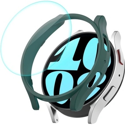 ENKAY PC FULL COVER Plastový kryt so sklom pre Samsung Galaxy Watch6 44mm zelený 65812