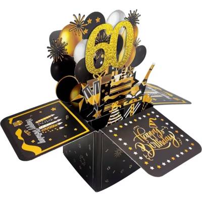 Празнична 3d картичка изненада за 60-ти рожден ден