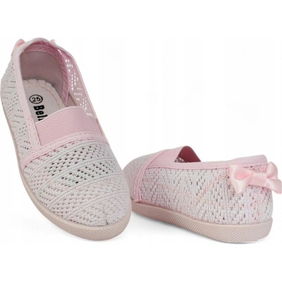 Dievčenské prelamované balerínky s mašličkou ľahké topánky na leto 6553