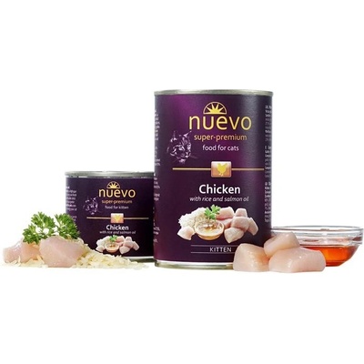 NUEVO Kitten Kuracie mäso,ryža a lososový olej 400 g