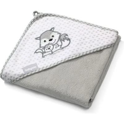 Babyono Бамбукова хавлия за баня с качулка Babyono - Сива, 100х100 cm (5901435408568)