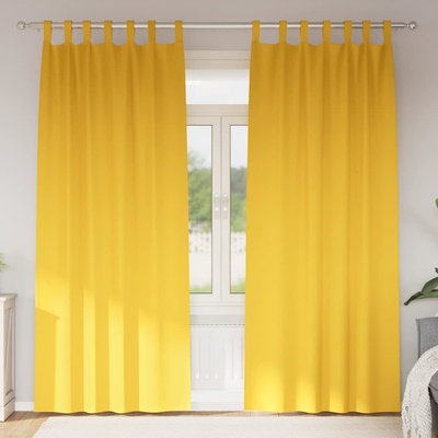vidaXL Завеси за затъмняване с пръстени 2 pcs Горчично жълто (4107616)