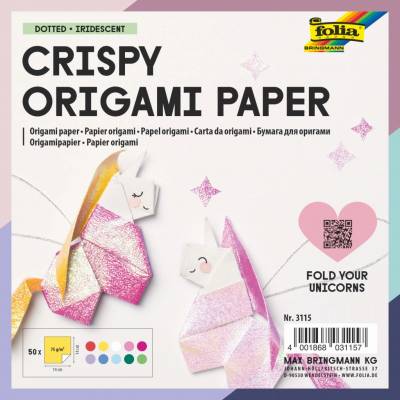 Papíry na origami 14x14 cm, 50 listů, 75 g/m² DOTTED-IRIDESCENT