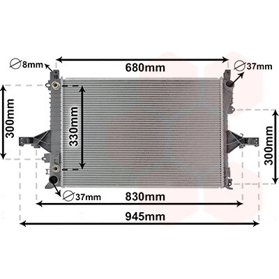Chladič vody pro motor VAN WEZEL 59002115