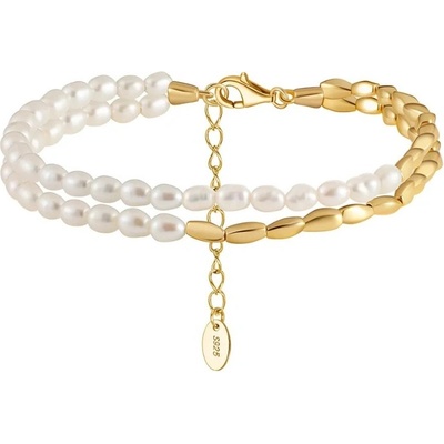 Majya stříbrný náramek s perlami ILSA pozlacený 11324