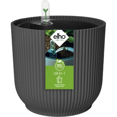 elho kvetináč vibes round 18 cm + zavlažovací systém - antracit