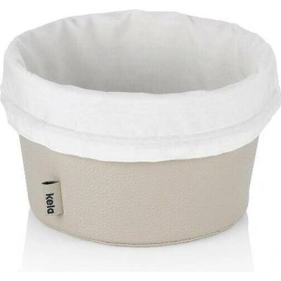 KELA Košík na chleba Grana PU kůže stříbrná šedá 11,0cm 19,0cm KL-12545