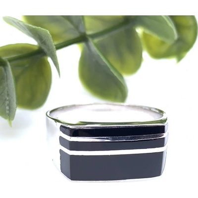 Jan Kos jewellery Stříbrný prsten s onyxem 12123235