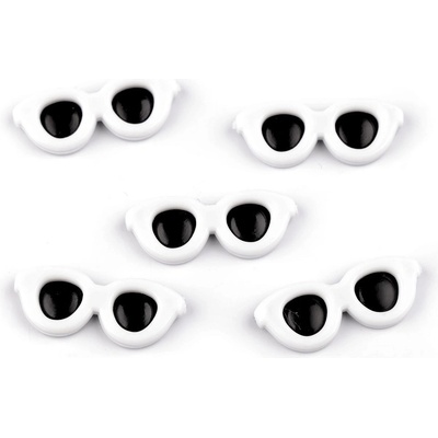 Prima-obchod Mini brýle k nalepení / dekoraci postaviček 30x12 mm, barva bílá černá