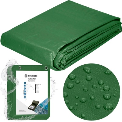 Springros krycí plachta s oky 4 x 4 m 120g PE zelená PROTECT GA2132-XG