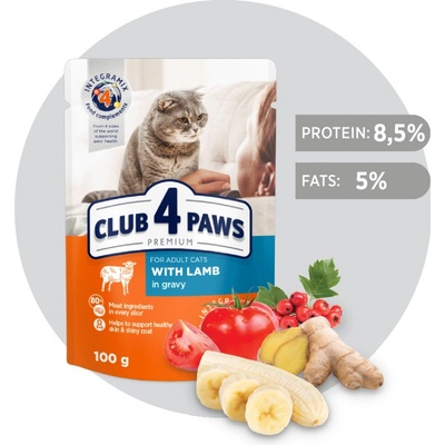 Club 4 Paws Premium Adult lamb in gravy 100 g