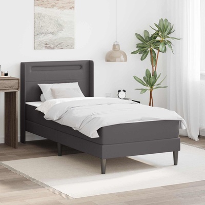 vidaXL Рамка за легло с матрак Сиво 90 x 200 cm Изкуствена (3414897)