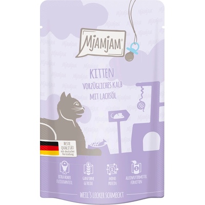 MjAMjAM Quetschie Kitten vynikajúce teľacie mäso s lososovým olejom 12 x 125 g