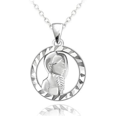 Minet Stříbrný přívěsek s řetízkem Zodiac znamení Panna JMAS9409SN45