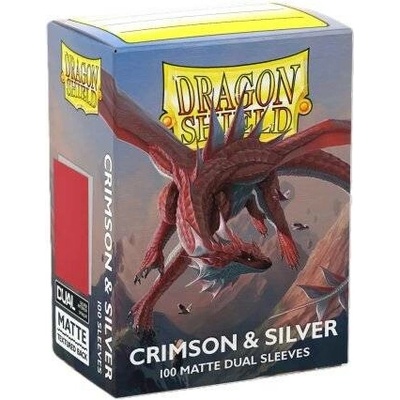 Dragon Shield Sleeves - Matte Dual Crimson & Silver obaly 100 ks