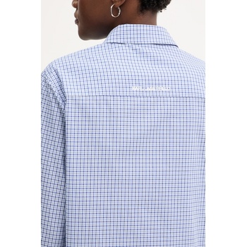 KARL LAGERFELD Памучна риза Karl Lagerfeld IKON дамска в синьо със стандартна кройка с класическа яка B1W11020 (B1W11020)