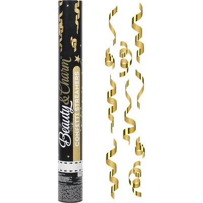 Vystreľovacie konfety zlaté serpentíny 40 cm