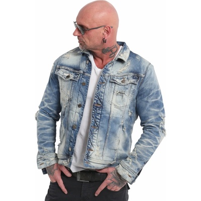 Yakuza bunda pánska CARTEL TEDDY Denim JB 18068 light blue modrá