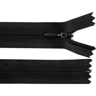 Zip spirálový skrytý No 3 délka 40 cm barva 322 černá