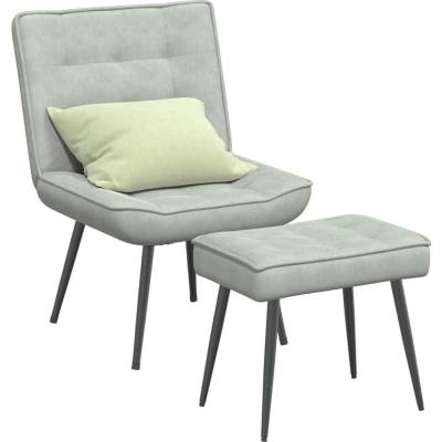 vidaXL 328106 relaxační se stoličkou světle šedé samet