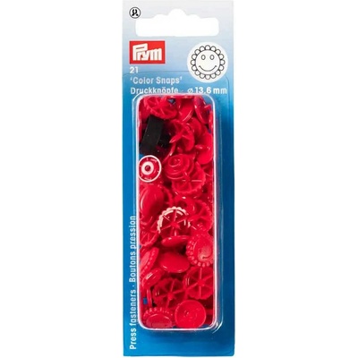 Prym Patentky plastové, květiny 13,6 mm, červené