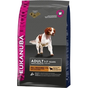 EUKANUBA Adult Small and Medium breed Lamb & Rice - с агнешко, за израснали кучета от малки и средни породи 18 kg