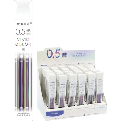 M&G Grafitové tuhy M&G Vivid Color HB/0,5mm barevný povrch 20 ks