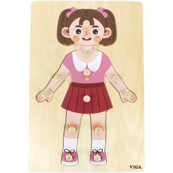 Image 1 of Viga Toys Образователен пъзел Viga Toys - Частите на човешкото тяло, момиче (44670)