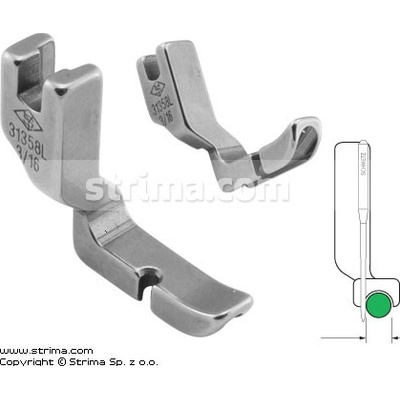 Texi Půl patka pro našívání kedru pro šicí stroje, levá 4.8mm P301C3/16 [31358L 3/16]