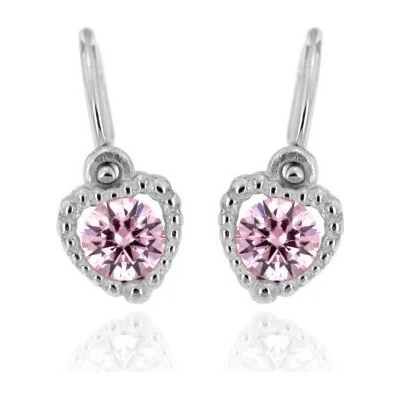 Zlatnictví U Kostela zlaté dětské náušnice růžová srdíčka 93807R