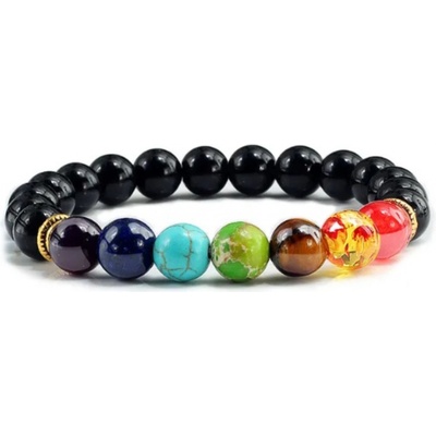 Blingstar náramek čakrový Black/Multi černý čakry 1700 korálky