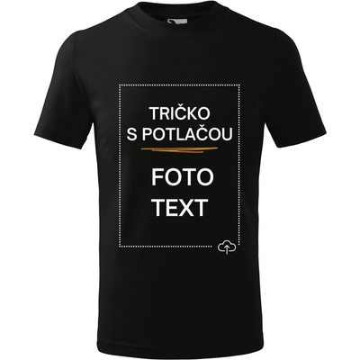 Detské tričko s potlačou čierna