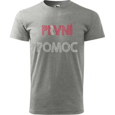 Dobrý Triko pánské tričko Pivní pomoc Tmavě šedý melír
