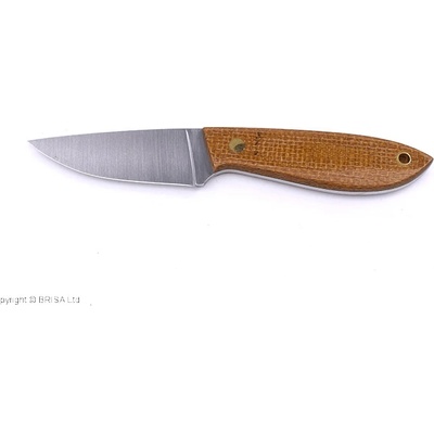 Brisa Bobtail 80-Mustard micarta 12C27 Flat Sheath Bobtail 80 Leather BRS