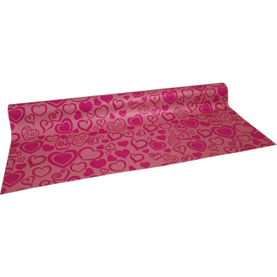 Floristická fólie 50cm x 9,1m - serc-duo 37\5-STARORŮŽOVÁ