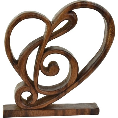 Dřevěná dekorace Music Heart 23 cm