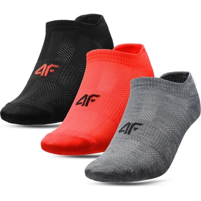 4F HJL22-JSOM005 MIDDLE GREY MELANGE+RED NEON+BLACK
