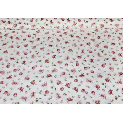 MADE IN ITALY Bavlnená látka Ružové ružičky, š. 140 cm Ružová Šírka 140 cm