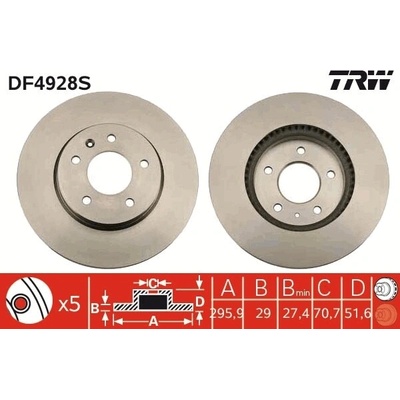 Brzdový kotúč TRW DF4928S