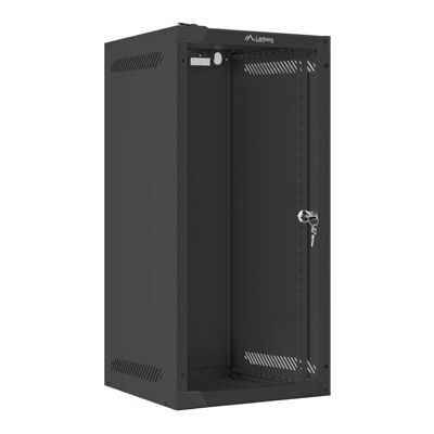 Lanberg Комуникационен шкаф Lanberg rack cabinet 10" wall-mount 12U/280x310 (flat pack) with glass door black (WF10-2312-10B)