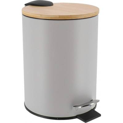 Tendance Odpadkový kôš Timeless, sivá/s drevenými prvkami, 2,5 l