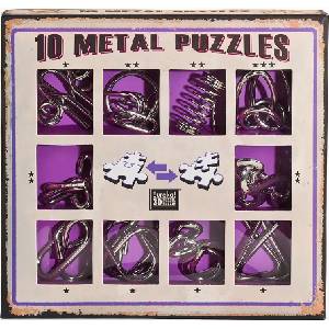 Eureka Комплект метални логически пъзели Eureka - 10 Metal Puzzles Set, лилав (473359)