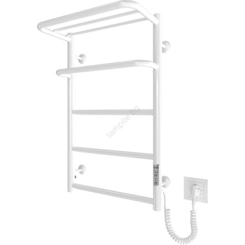 Mario Radiators Електрическа лира за баня HOTEL 75W/230V 66x42 cm неръждаема стомана/бяла, дясна (MR0072)