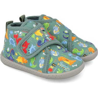 Detské Barefoot Papuče Garvalín Zapatilla Dino Verde