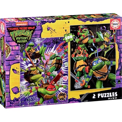 Educa Пъзел Educa от 2 x 500 части - Костенурките Нинджа (EDU19916)