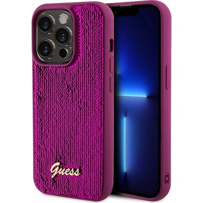 Guess Sequin Script Logo iPhone 14 Pro Max, Ružové
