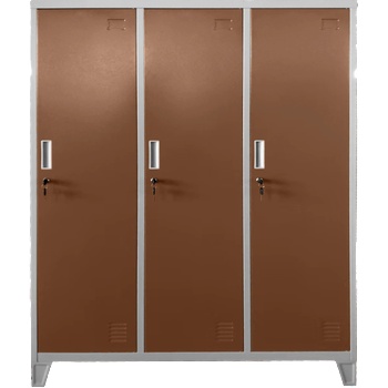 Carmen Метален шкаф Carmen CR-1604-3 JZ - сив / светлокафяв