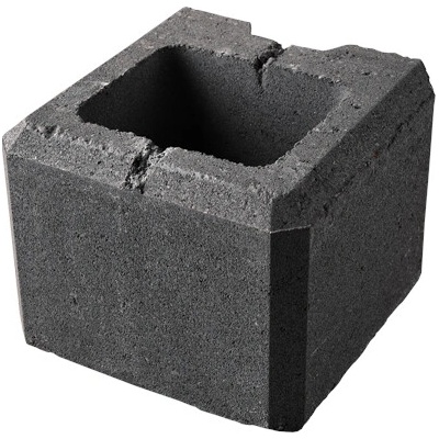 Tvárnice plotová koncová poloviční DITON VISO černá 200×200×150 mm