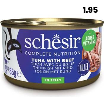 Schesir Cat tuniak a hovädzie v želé 85 g