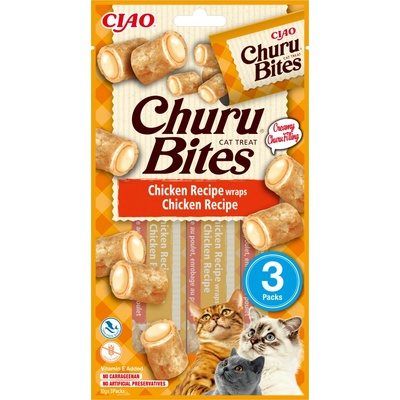 Churu Cat Bites Chicken wraps&Chicken Purée 3 x 10 g